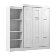 Modubox Murphy Wall Bed Edge Full Murphy Wall Bed with Closet Organizer in White