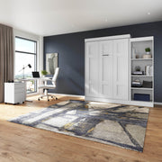 Modubox Murphy Wall Bed Edge Full Murphy Wall Bed with Closet Organizer in White