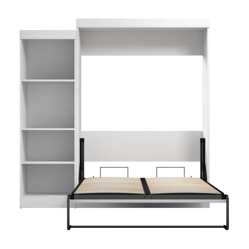 Modubox Murphy Wall Bed Edge Full Murphy Wall Bed with Closet Organizer in White
