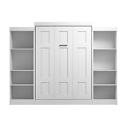 Modubox Murphy Wall Bed Edge Full Murphy Wall Bed with Closet Organizers in White