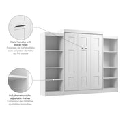 Modubox Murphy Wall Bed Edge Full Murphy Wall Bed with Closet Organizers in White