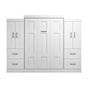 Modubox Murphy Wall Bed Edge Full Murphy Wall Bed with Wardrobes in White