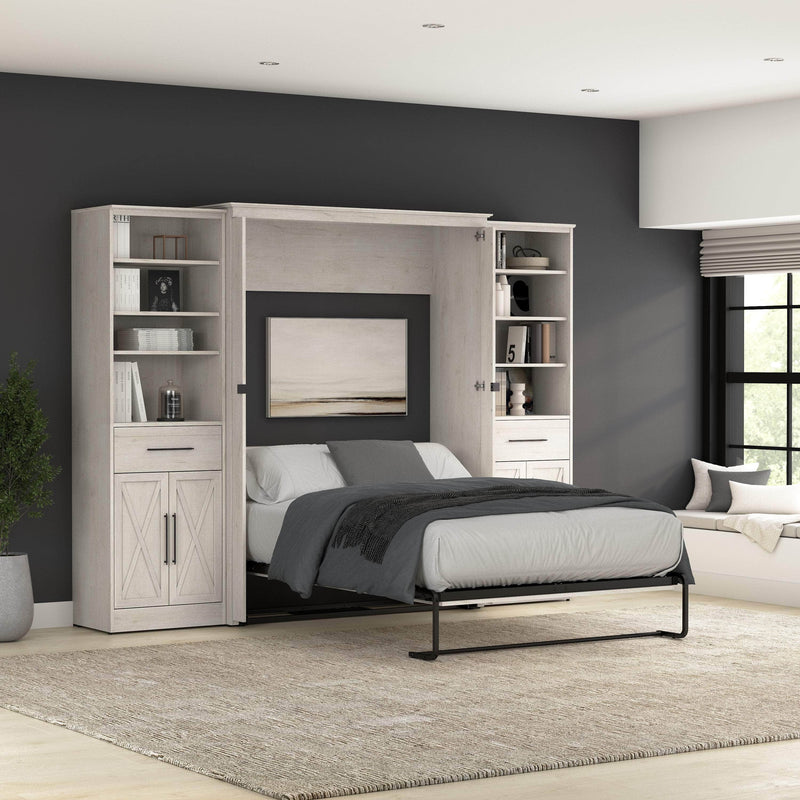 Modubox Murphy Wall Bed Key West 111W Full Murphy Wall Bed and Closet Organizers with Doors and Drawers - Available in 2 Colours