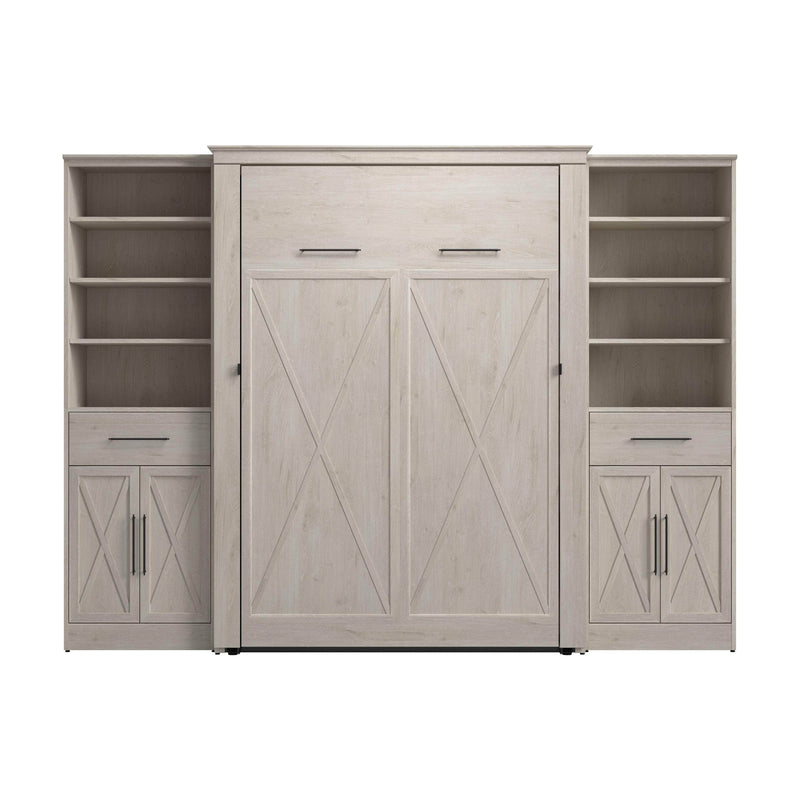 Modubox Murphy Wall Bed Key West 111W Full Murphy Wall Bed and Closet Organizers with Doors and Drawers - Available in 2 Colours