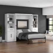 Modubox Murphy Wall Bed Key West 111W Full Murphy Wall Bed and Closet Organizers with Doors and Drawers - Available in 2 Colours