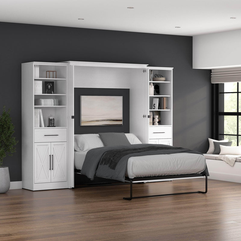 Modubox Murphy Wall Bed Key West 111W Full Murphy Wall Bed and Closet Organizers with Doors and Drawers - Available in 2 Colours