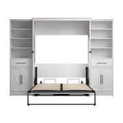 Modubox Murphy Wall Bed Key West 111W Full Murphy Wall Bed and Closet Organizers with Doors and Drawers - Available in 2 Colours