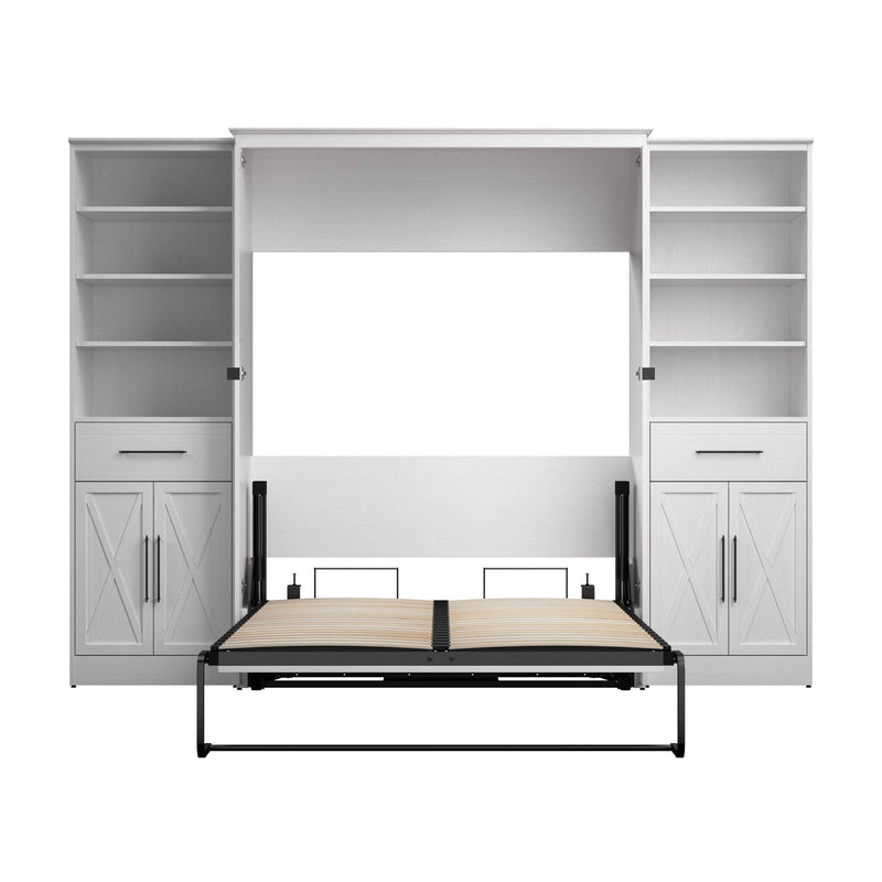 Modubox Murphy Wall Bed Key West 111W Full Murphy Wall Bed and Closet Organizers with Doors and Drawers - Available in 2 Colours