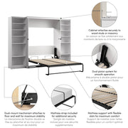Modubox Murphy Wall Bed Key West 111W Full Murphy Wall Bed with Closet Organizers - Available in 2 Colours