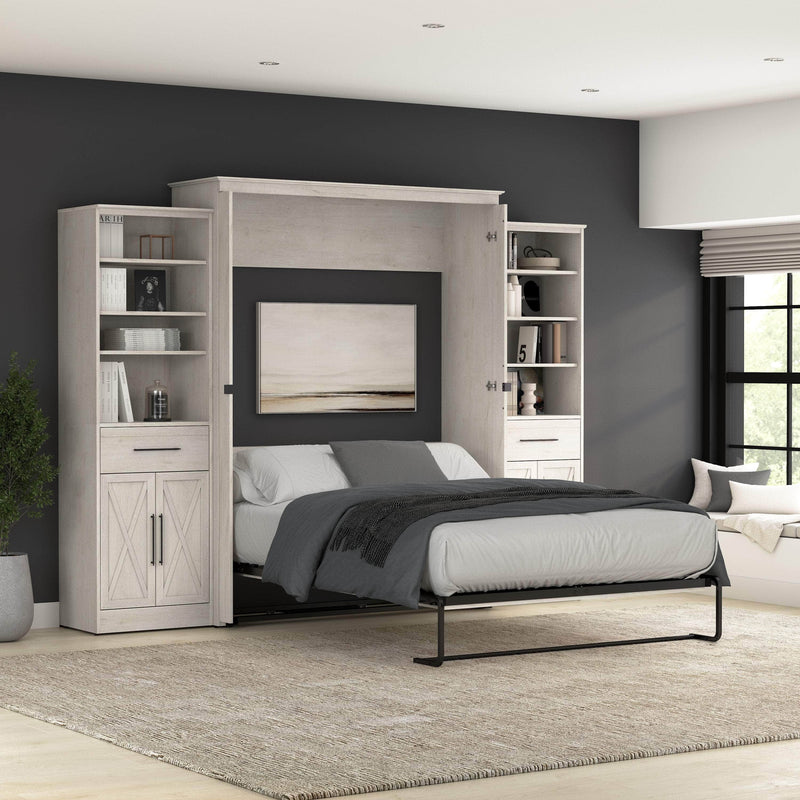 Modubox Murphy Wall Bed Key West 117W Queen Murphy Wall Bed and Closet Organizers with Doors and Drawers - Available in 2 Colours