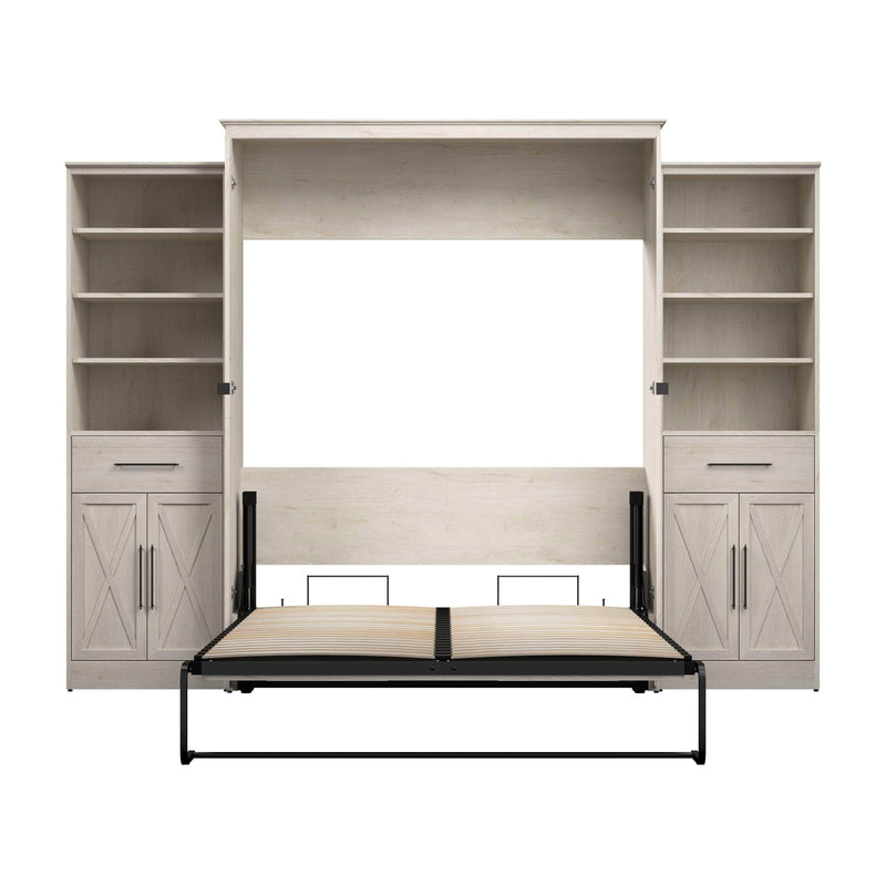 Modubox Murphy Wall Bed Key West 117W Queen Murphy Wall Bed and Closet Organizers with Doors and Drawers - Available in 2 Colours