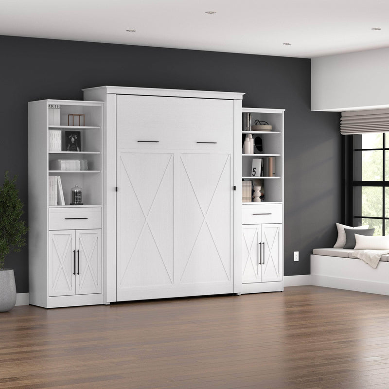 Modubox Murphy Wall Bed Key West 117W Queen Murphy Wall Bed and Closet Organizers with Doors and Drawers - Available in 2 Colours