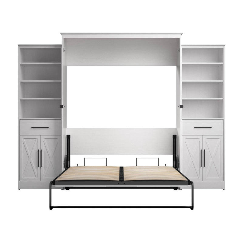 Modubox Murphy Wall Bed Key West 117W Queen Murphy Wall Bed and Closet Organizers with Doors and Drawers - Available in 2 Colours