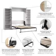 Modubox Murphy Wall Bed Key West 117W Queen Murphy Wall Bed with Closet Organizers - Available in 2 Colours