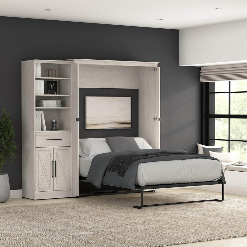 Modubox Murphy Wall Bed Key West 87W Full Murphy Wall Bed and Closet Organizer with Drawer and Doors - Available in 2 Colours