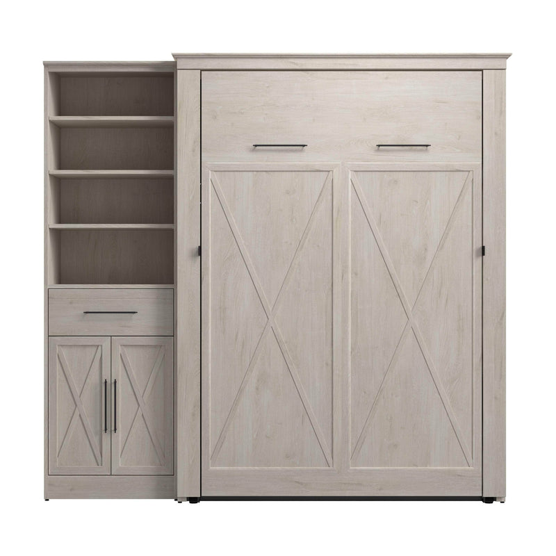 Modubox Murphy Wall Bed Key West 87W Full Murphy Wall Bed and Closet Organizer with Drawer and Doors - Available in 2 Colours