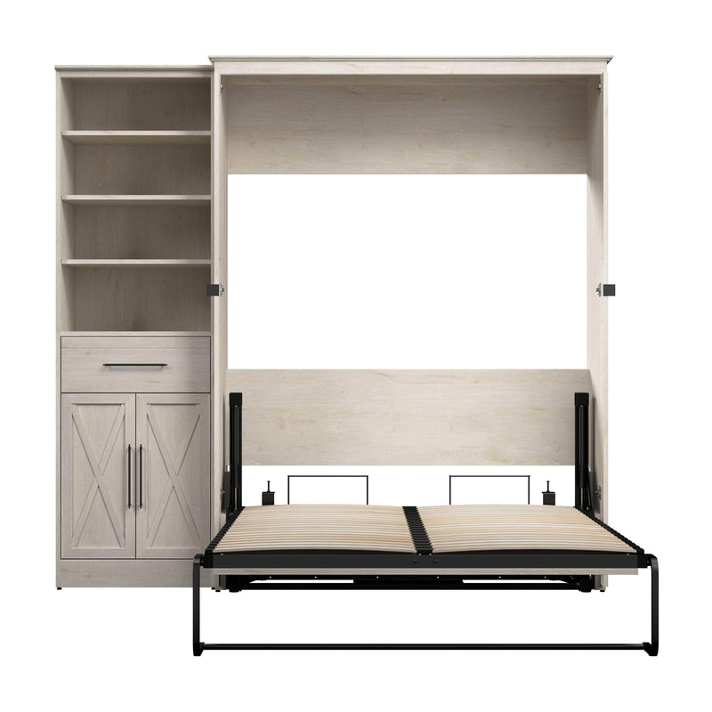 Modubox Murphy Wall Bed Key West 87W Full Murphy Wall Bed and Closet Organizer with Drawer and Doors - Available in 2 Colours