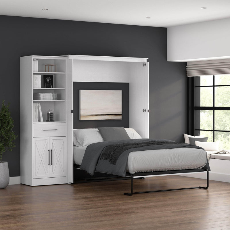 Modubox Murphy Wall Bed Key West 87W Full Murphy Wall Bed and Closet Organizer with Drawer and Doors - Available in 2 Colours