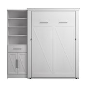 Modubox Murphy Wall Bed Key West 87W Full Murphy Wall Bed and Closet Organizer with Drawer and Doors - Available in 2 Colours