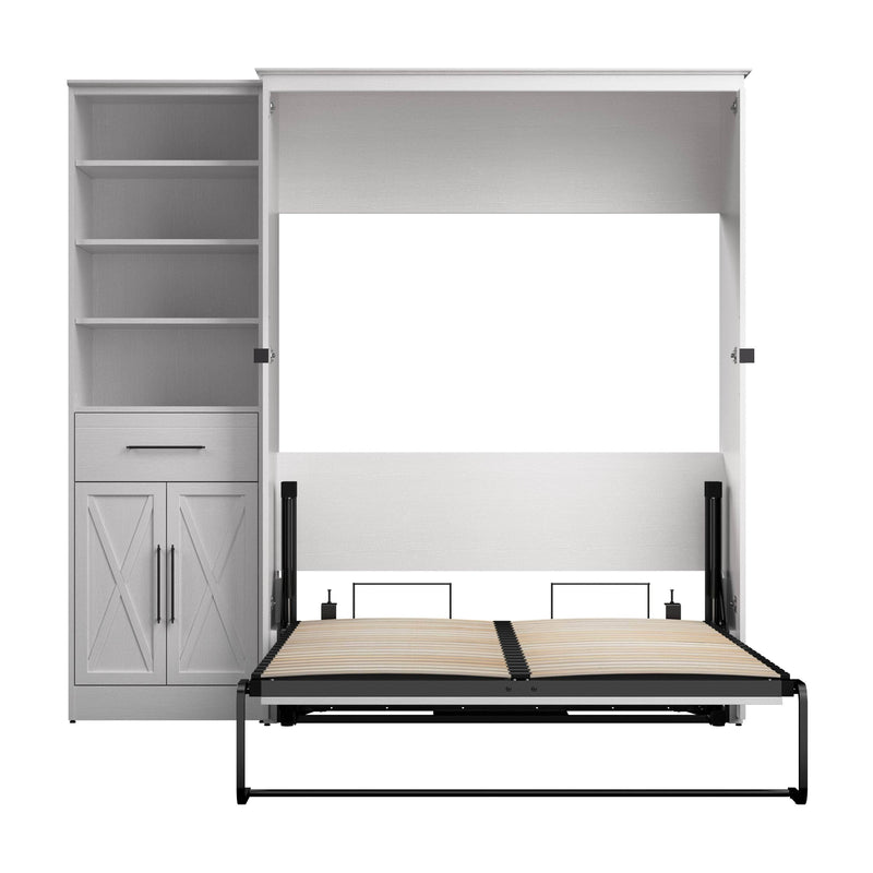 Modubox Murphy Wall Bed Key West 87W Full Murphy Wall Bed and Closet Organizer with Drawer and Doors - Available in 2 Colours