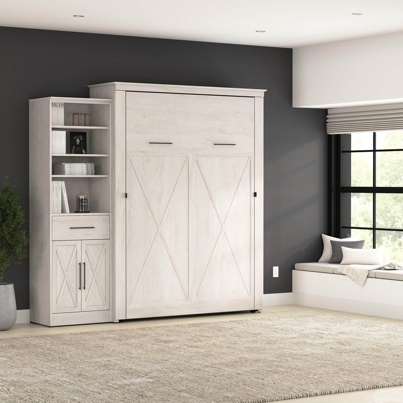 Modubox Murphy Wall Bed Key West 93W Queen Murphy Wall Bed and Closet Organizer with Drawer and Doors - Available in 2 Colours