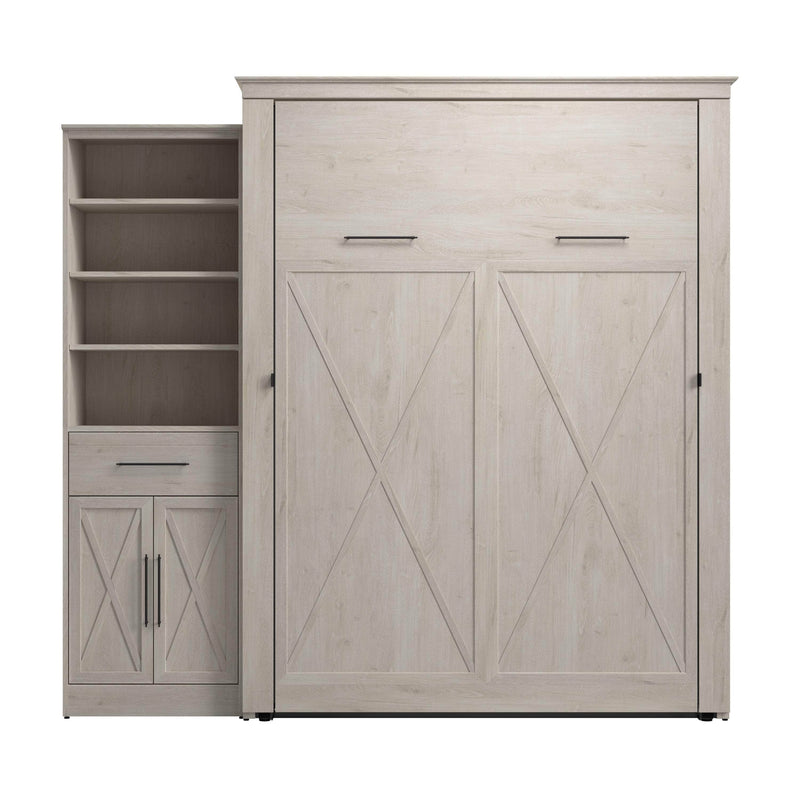 Modubox Murphy Wall Bed Key West 93W Queen Murphy Wall Bed and Closet Organizer with Drawer and Doors - Available in 2 Colours