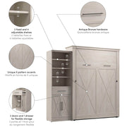 Modubox Murphy Wall Bed Key West 93W Queen Murphy Wall Bed and Closet Organizer with Drawer and Doors - Available in 2 Colours