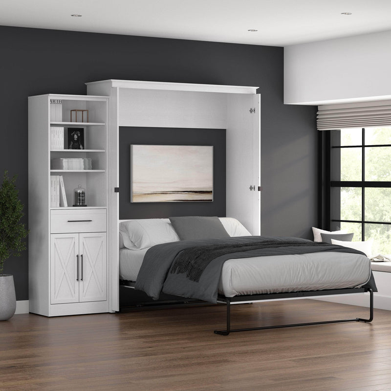 Modubox Murphy Wall Bed Key West 93W Queen Murphy Wall Bed and Closet Organizer with Drawer and Doors - Available in 2 Colours