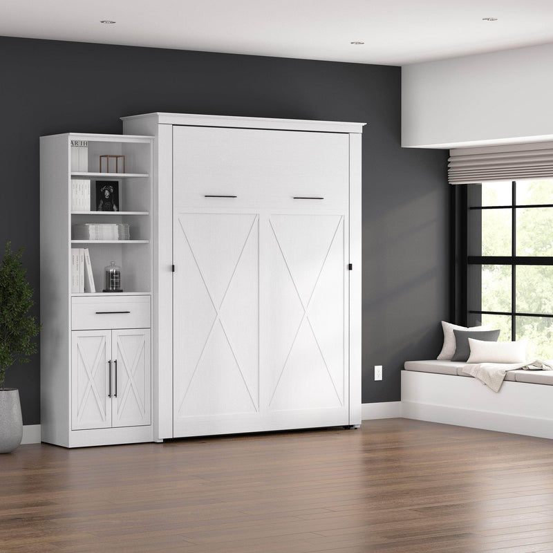 Modubox Murphy Wall Bed Key West 93W Queen Murphy Wall Bed and Closet Organizer with Drawer and Doors - Available in 2 Colours
