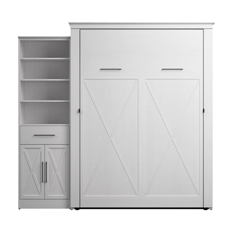 Modubox Murphy Wall Bed Key West 93W Queen Murphy Wall Bed and Closet Organizer with Drawer and Doors - Available in 2 Colours