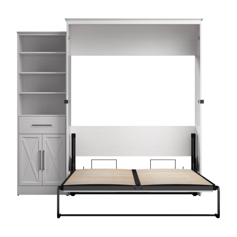 Modubox Murphy Wall Bed Key West 93W Queen Murphy Wall Bed and Closet Organizer with Drawer and Doors - Available in 2 Colours
