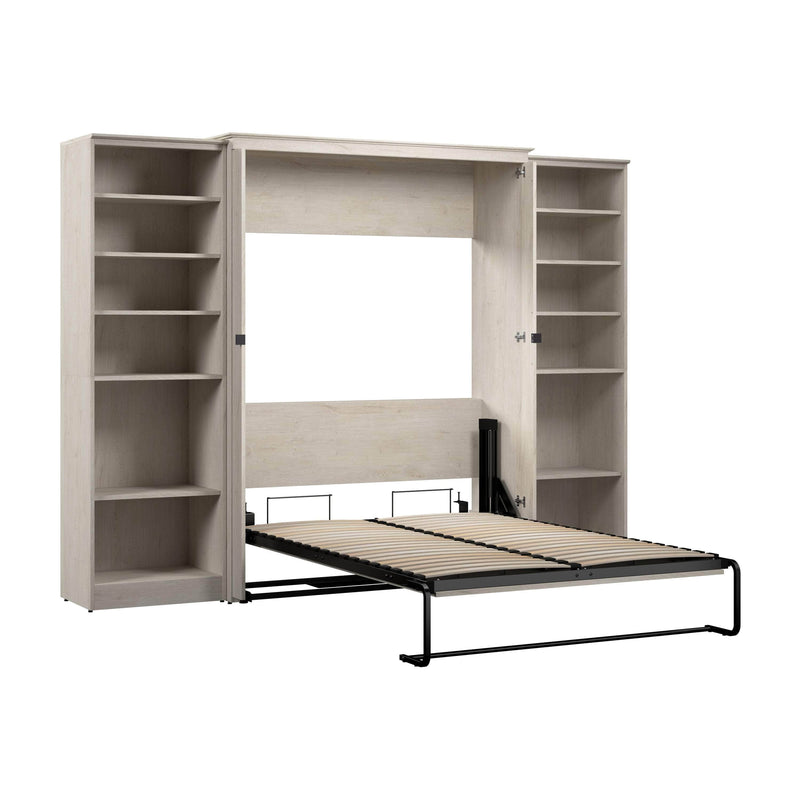 Modubox Murphy Wall Bed Linen White Oak Key West 111W Full Murphy Wall Bed with Closet Organizers - Available in 2 Colours