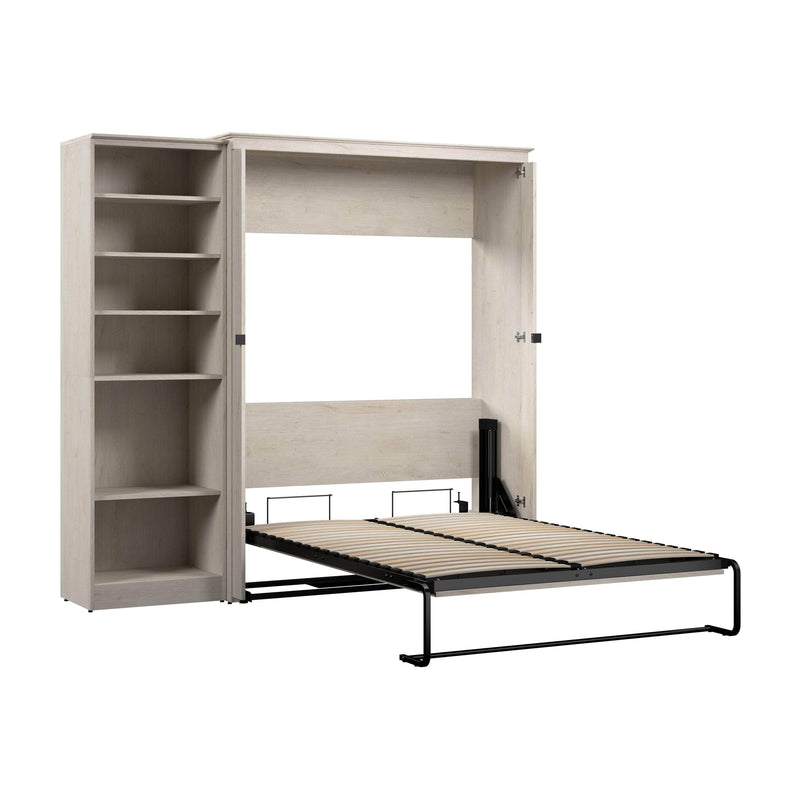 Modubox Murphy Wall Bed Linen White Oak Key West 87W Full Murphy Wall Bed with Closet Organizer - Available in 2 Colours