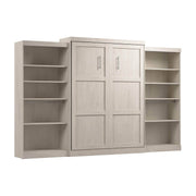 Modubox Murphy Wall Bed Linen White Oak Pur Queen Murphy Wall Bed and 2 Storage Units (136”) - Available in 6 Colours