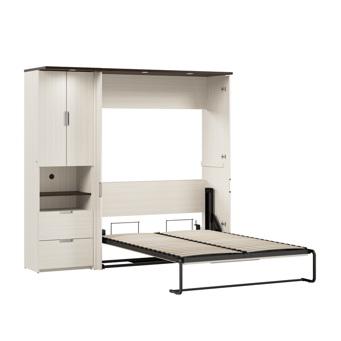 Modubox Murphy Wall Bed Lumina Full Murphy Wall Bed and 1 Storage Unit (82“) - Available in 2 Colours
