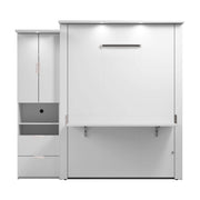 Modubox Murphy Wall Bed Lumina Queen Murphy Bed with Desk and 1 Storage Unit - Available in 2 Colours
