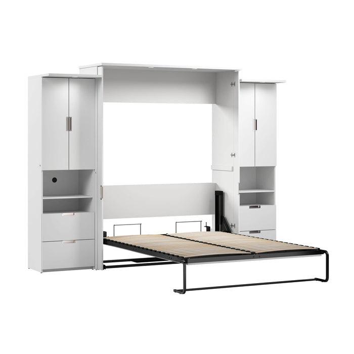Modubox Murphy Wall Bed Lumina Queen Murphy Bed with Desk and 2 Storage Units - Available in 2 Colours