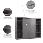 Modubox Murphy Wall Bed Nebula Full Murphy Wall Bed and 2 Closet Organizers - Available in 3 Colours