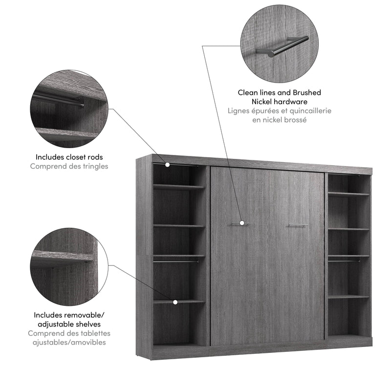 Modubox Murphy Wall Bed Nebula Full Murphy Wall Bed and 2 Closet Organizers - Available in 3 Colours