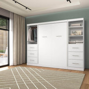 Modubox Murphy Wall Bed Nebula Full Murphy Wall Bed and 2 Closet Organizers with Drawers - Available in 3 Colours