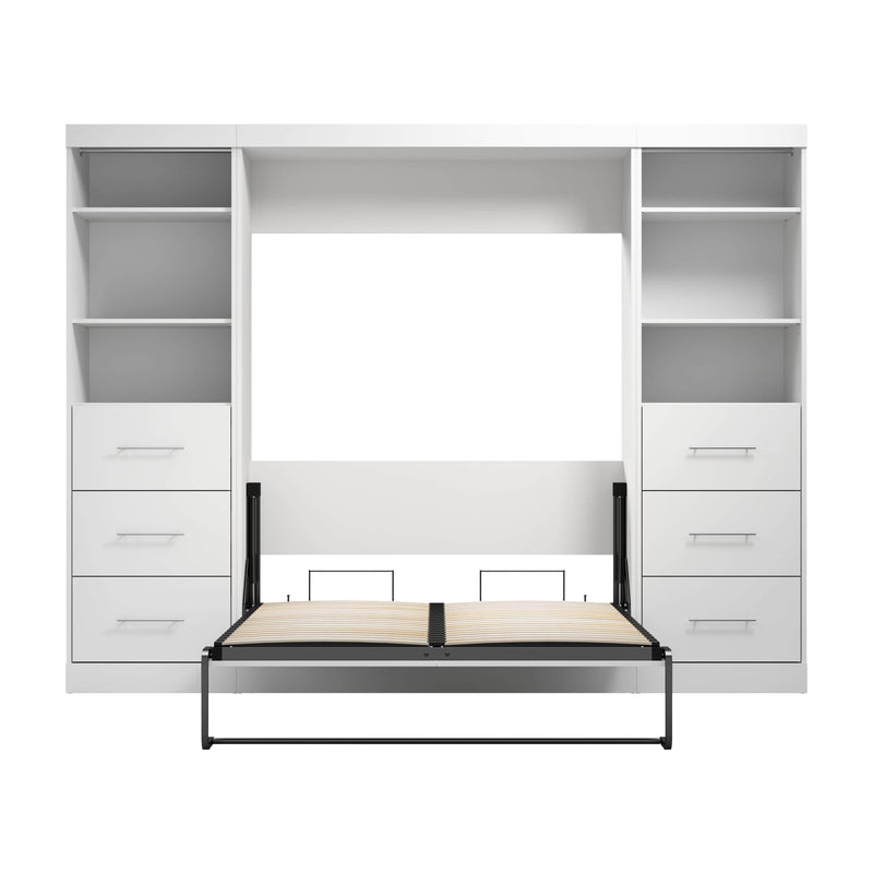 Modubox Murphy Wall Bed Nebula Full Murphy Wall Bed and 2 Closet Organizers with Drawers - Available in 3 Colours