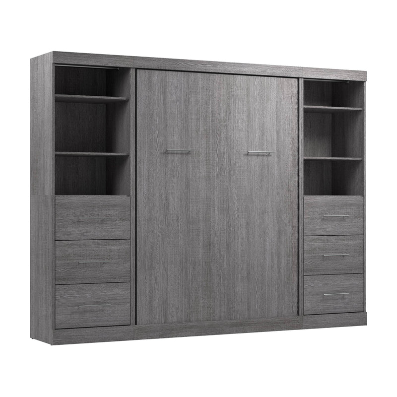 Modubox Murphy Wall Bed Nebula Full Murphy Wall Bed and 2 Closet Organizers with Drawers - Available in 3 Colours