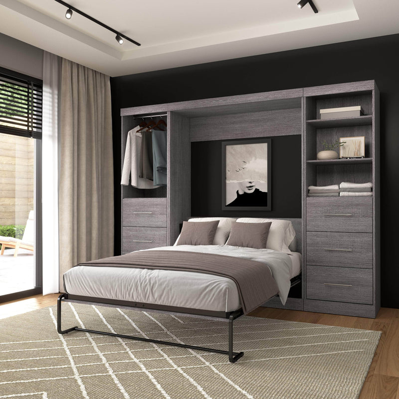Modubox Murphy Wall Bed Nebula Full Murphy Wall Bed and 2 Closet Organizers with Drawers - Available in 3 Colours