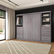 Modubox Murphy Wall Bed Nebula Full Murphy Wall Bed and 2 Closet Organizers with Drawers - Available in 3 Colours