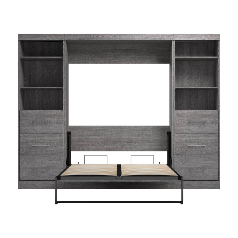 Modubox Murphy Wall Bed Nebula Full Murphy Wall Bed and 2 Closet Organizers with Drawers - Available in 3 Colours