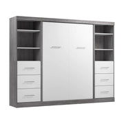 Modubox Murphy Wall Bed Nebula Full Murphy Wall Bed and 2 Closet Organizers with Drawers - Available in 3 Colours