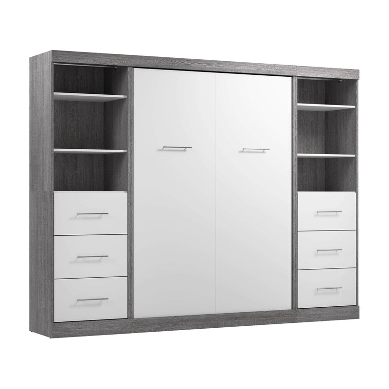 Modubox Murphy Wall Bed Nebula Full Murphy Wall Bed and 2 Closet Organizers with Drawers - Available in 3 Colours