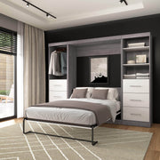 Modubox Murphy Wall Bed Nebula Full Murphy Wall Bed and 2 Closet Organizers with Drawers - Available in 3 Colours
