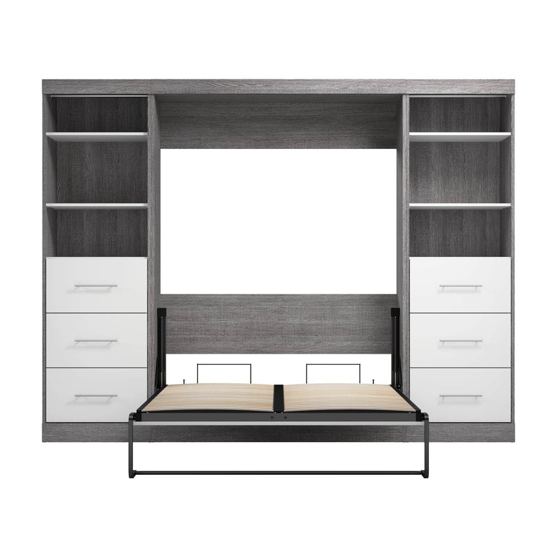 Modubox Murphy Wall Bed Nebula Full Murphy Wall Bed and 2 Closet Organizers with Drawers - Available in 3 Colours