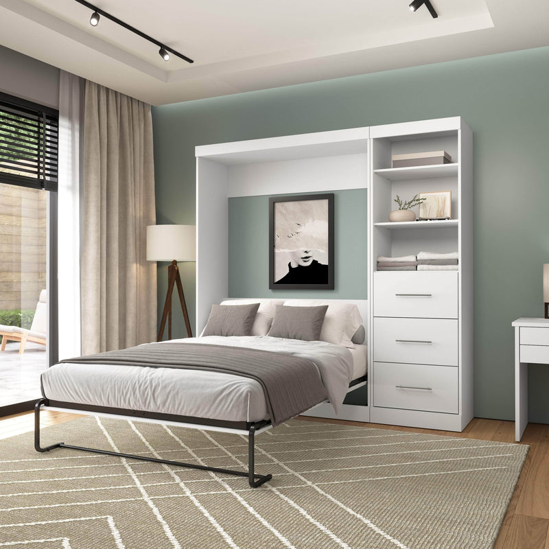 Modubox Murphy Wall Bed Nebula Full Murphy Wall Bed and Closet Organizer with Drawers - Available in 3 Colours